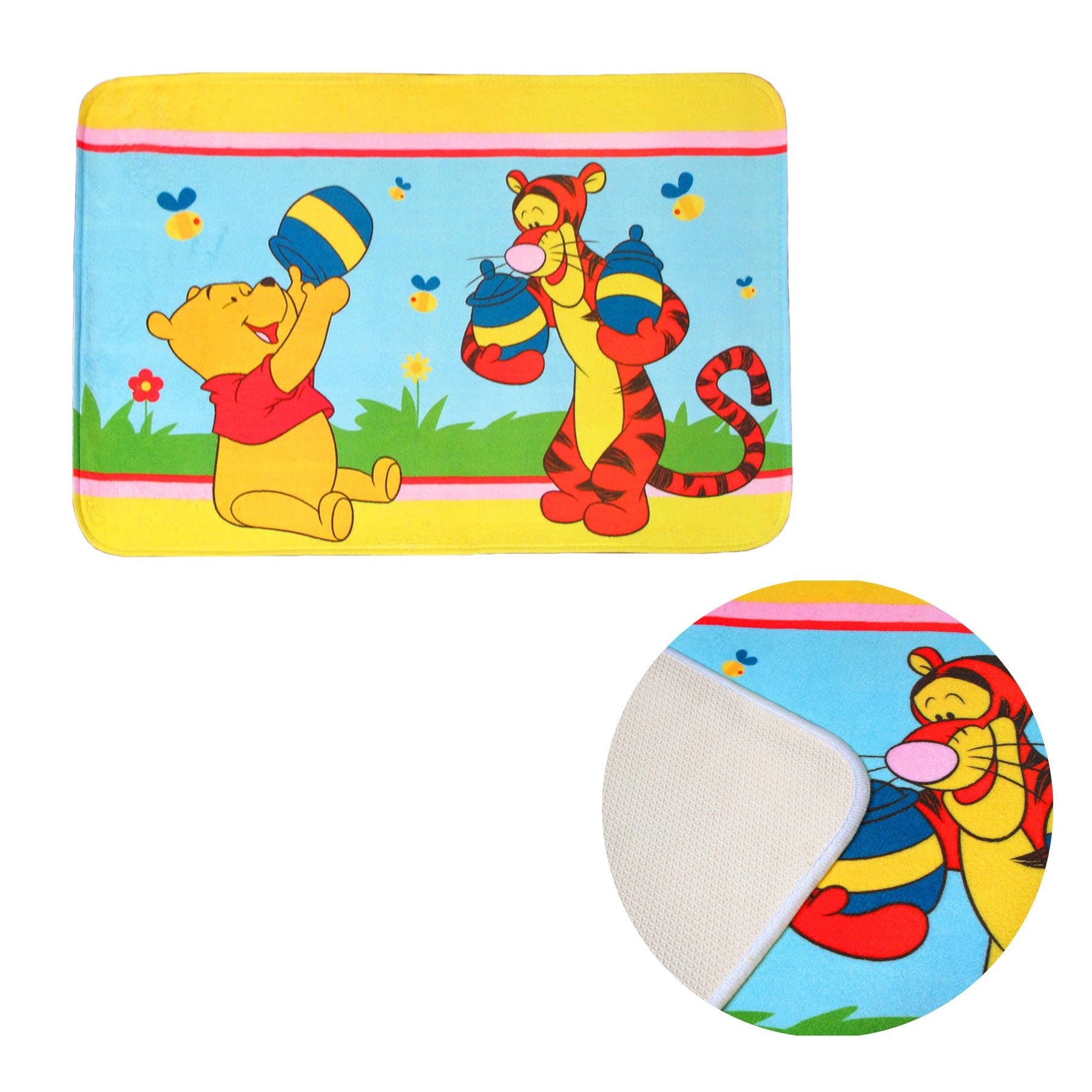 Winnie the Pooh Kids Floor Mat with Non Slip Back. Ideal for safe, cozy playtime.