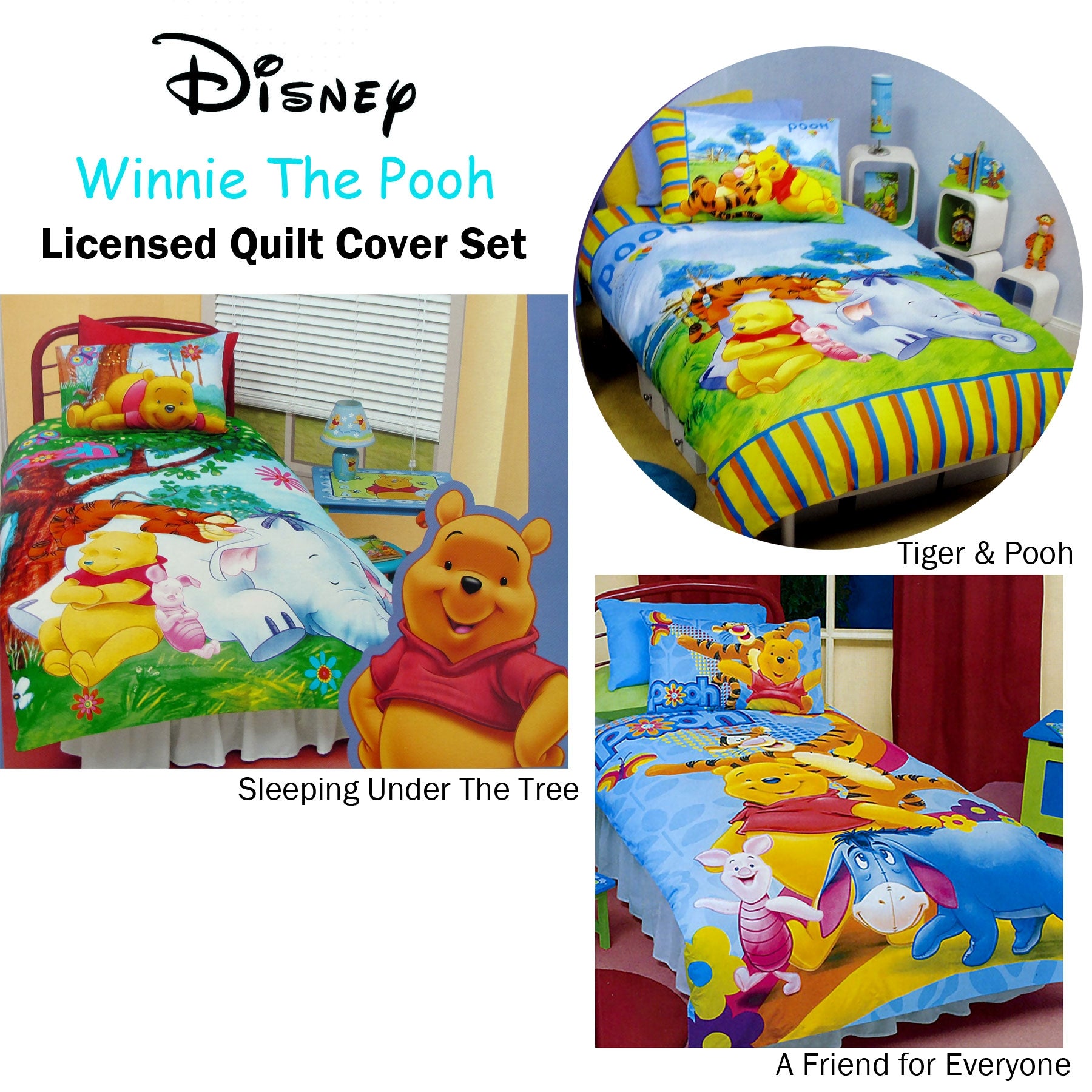 Disney Winnie the Pooh Tiger Single Quilt Cover Set â€“ vibrant kids bedding featuring Tiger.