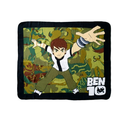 Ben 10 kids fleece throw rug, perfect for cozying up in bedrooms, featuring vibrant design.