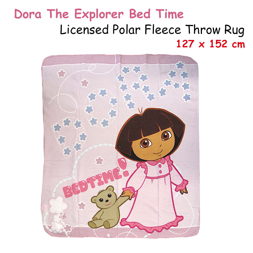 Dora Explorer themed kids fleece throw rug by Caprice, perfect for cozy, playful home decor.