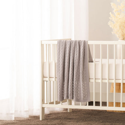 Little Gem Organic Cotton Baby Blanket in Grey, soft, safe, and hypoallergenic for babies.
