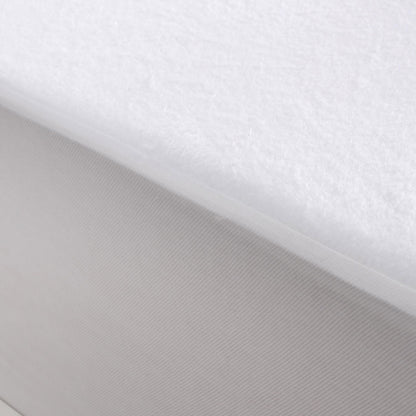 Waterproof cotton flannel protector for single mattresses, breathable design ideal for childrens bedding.