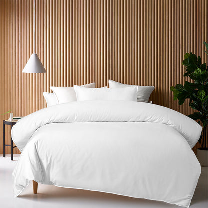 Soft bamboo cotton quilt cover set with white design, 400TC for childrens cozy bedrooms.