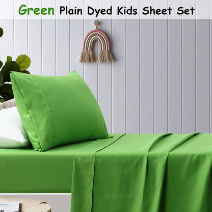 Happy Kids Double Size Cozy Green Microfibre Sheet Set for cozy and stylish kids bedding.