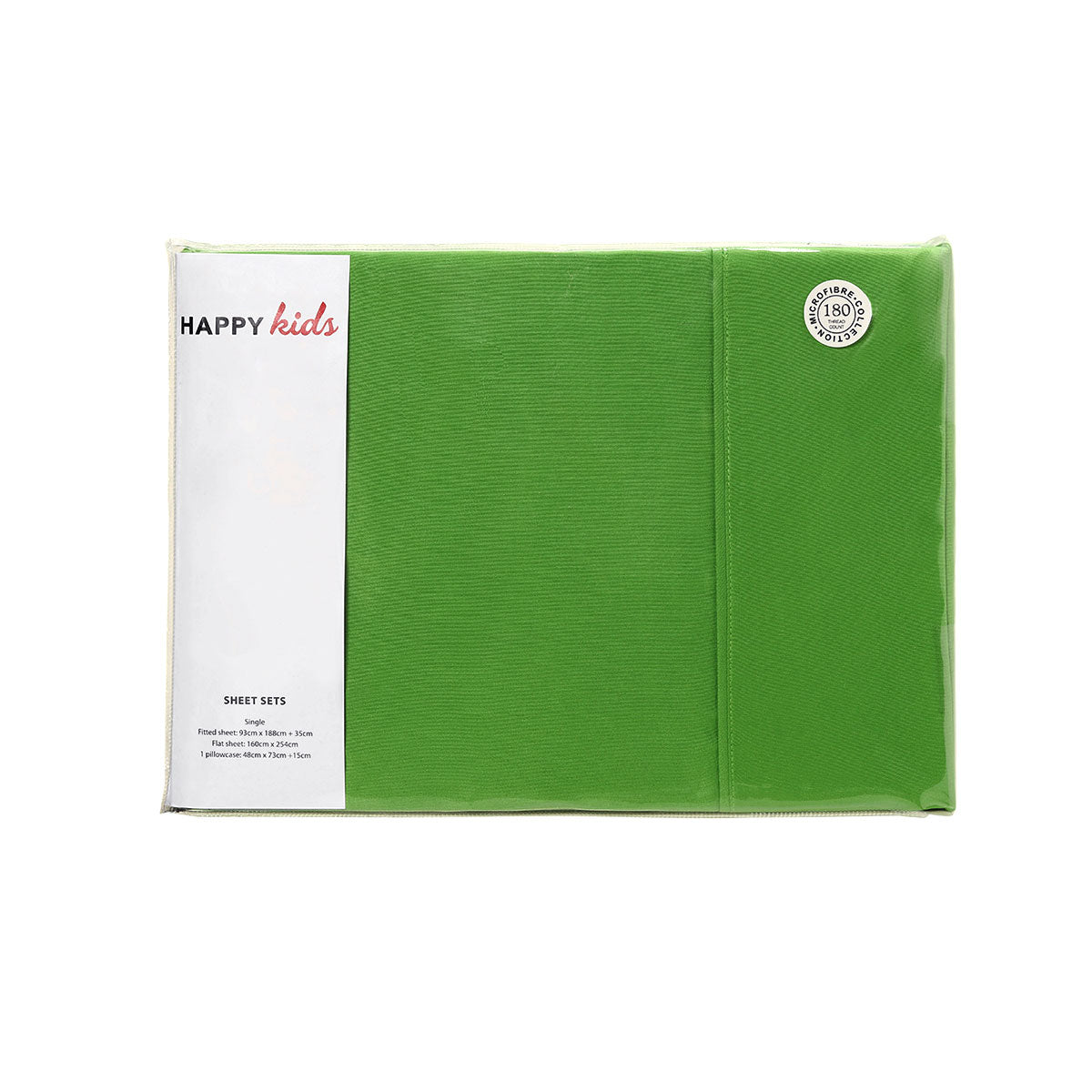 Happy Kids green microfibre sheet set doubles the cozy factor for childrens bedrooms.