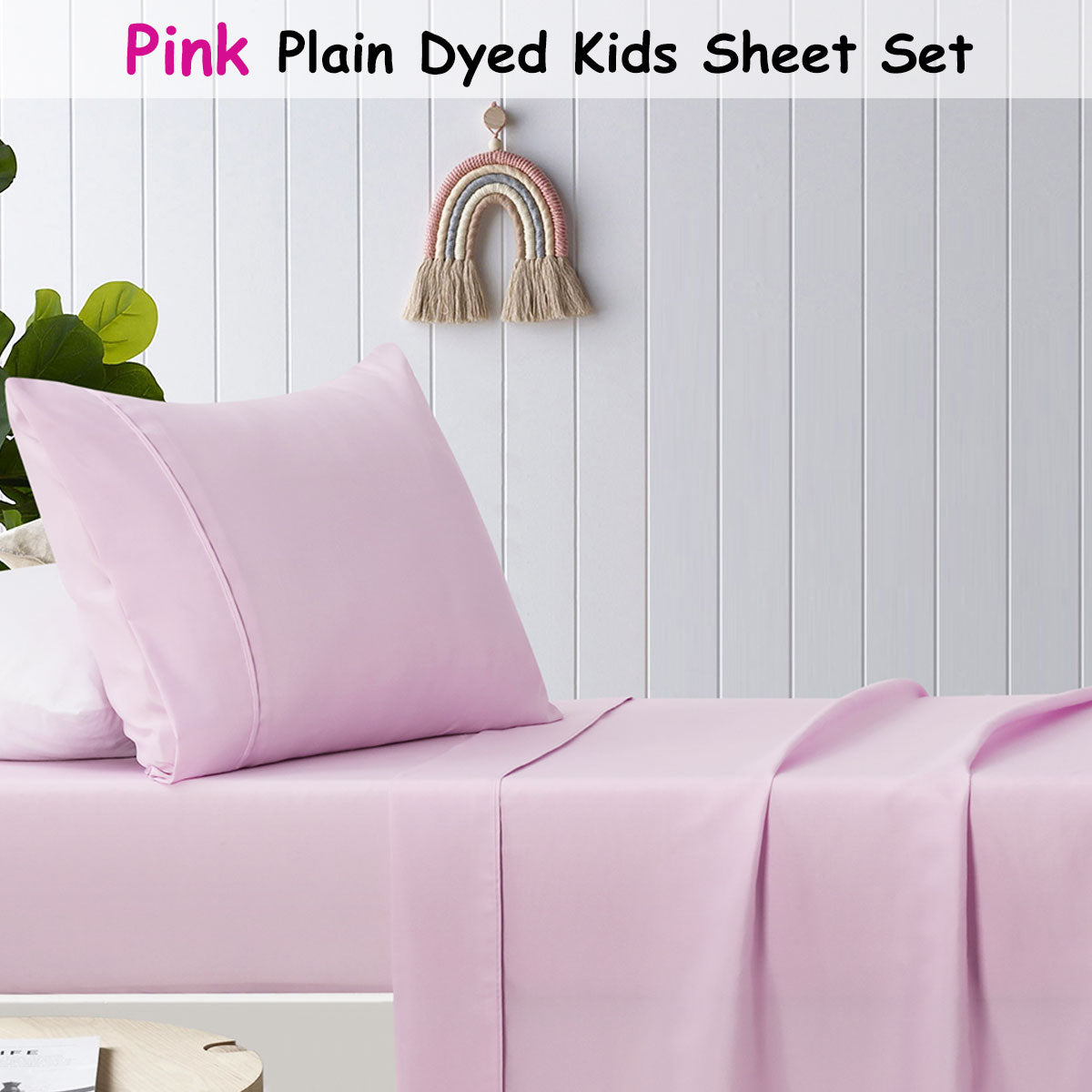 Pink Microfibre Sheet Set for a cozy and vibrant kids bed, Double size.