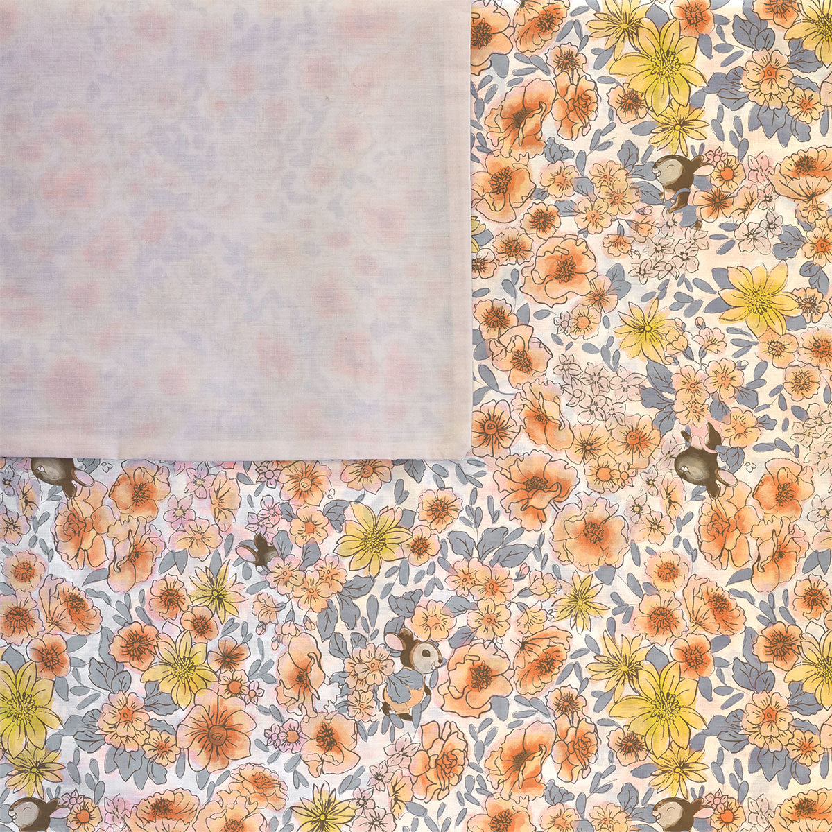 Flora Brown Double Quilt Cover Set with Bunny design for kids cozy bedroom dÃ©cor.