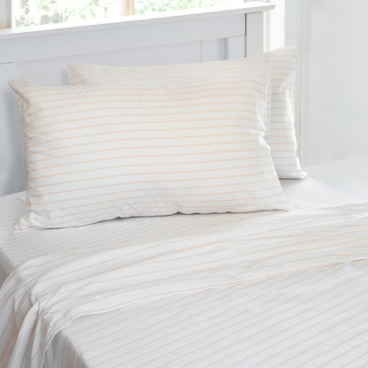 Colorful watermelon striped sheet set for King Single beds, perfect for kids bedrooms.