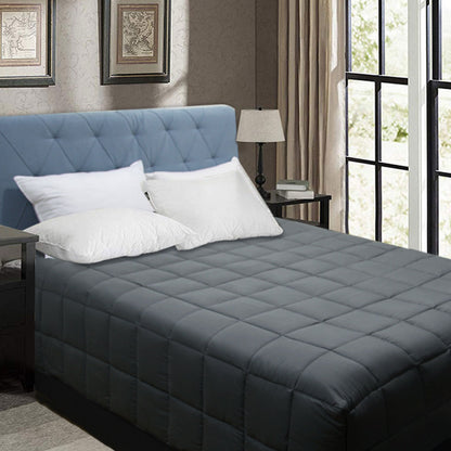 Soft bamboo blend microfiber quilt in charcoal, perfect for a childs bedroom decor.