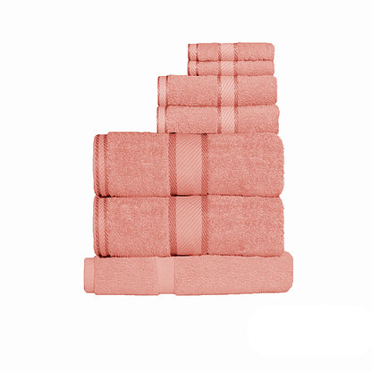 Kingtex 7 Piece Cotton Towel Set in Rust Color for Kids Bath Time Fun