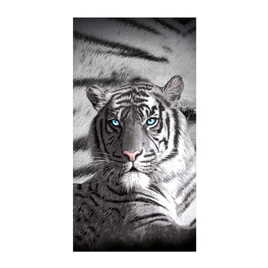 Playful Blue Eyes Tiger Beach Towel for kids | Soft, absorbent, perfect for beach adventures