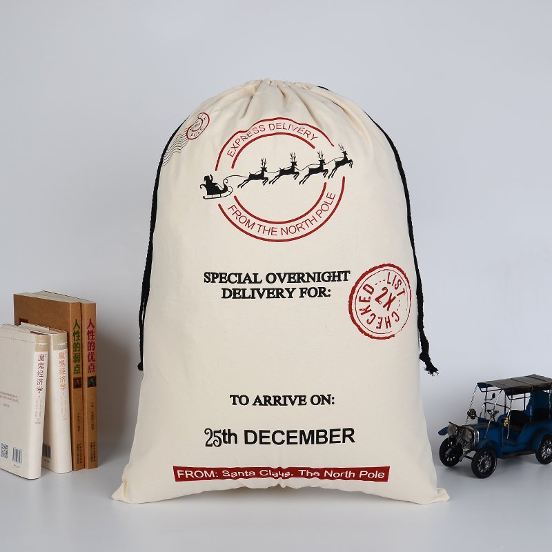 Christmas Santa Sack for kids | Oversized canvas gift bag ideal for festive surprises.