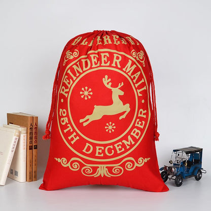 Personalized Christmas Santa sack with jolly jumbo design, perfect for kids festive gift-giving.