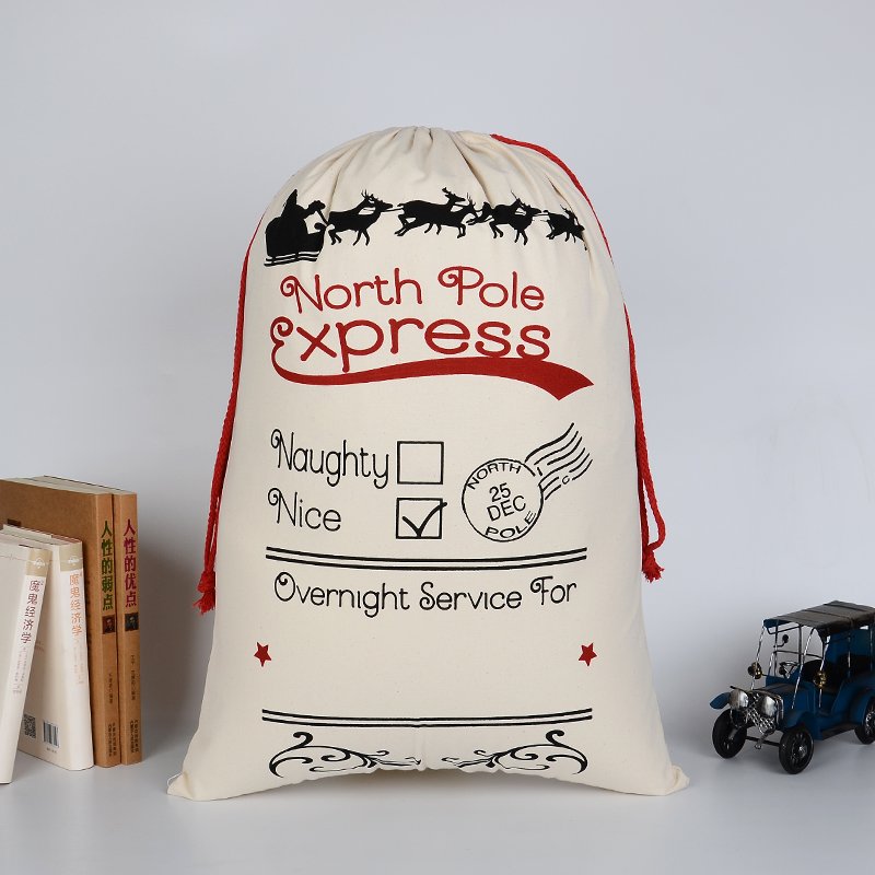 Customizable Santa sack adds magical touch to childrens Christmas gifts at home.