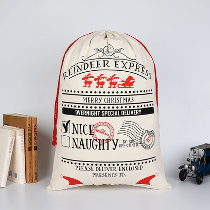 Personalized Santa Sack for Kids | Large canvas gift bag for Christmas presents