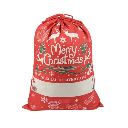 Large Christmas Santa Sack for Kids Gifts - Fun Reindeer Design | 50x70cm