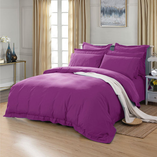 Vibrant Purple Microfiber Kids Duvet Set | Single Size, cozy & fun bedding solution.