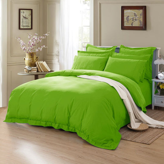 Soft Green Microfiber Quilt Cover Set, available in sizes from Single to Super King.