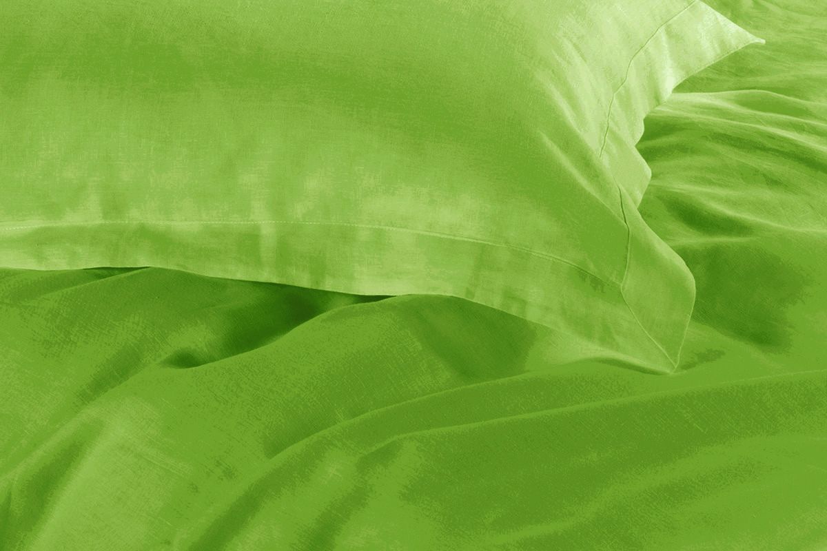 Soft green microfiber quilt cover set for childrens beds, available in sizes from single to super king.