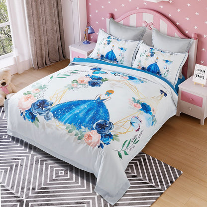 Princess Dreams Double Quilt Cover Set, Perfect for Girls Bedrooms, featuring whimsical princess theme.