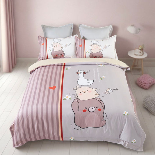 Cute Duck Design Kids Quilt Cover Set | King Single Size Bedding for Playful Bedrooms