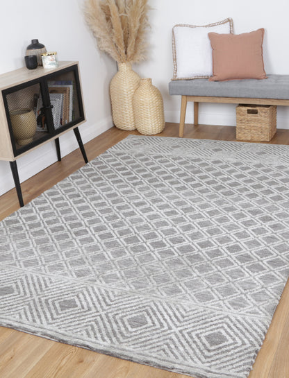 Grey Tribal Amritsar kids area rug, 160x230 cm, adds playfulness to room decor.