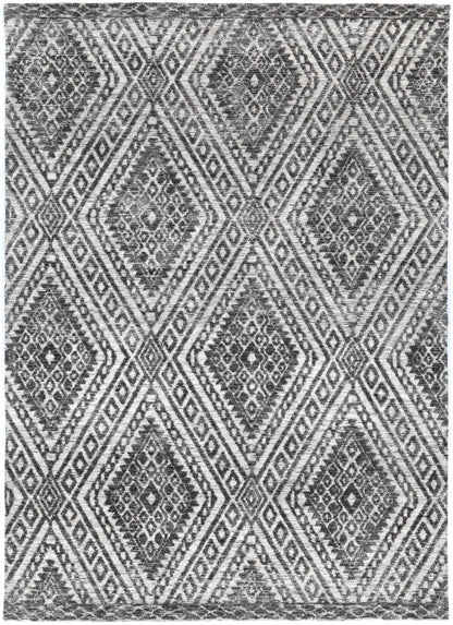 Amritsar Tribal Geometric Rug in Charcoal & Beige, 160x230cm, perfect for kids playrooms.