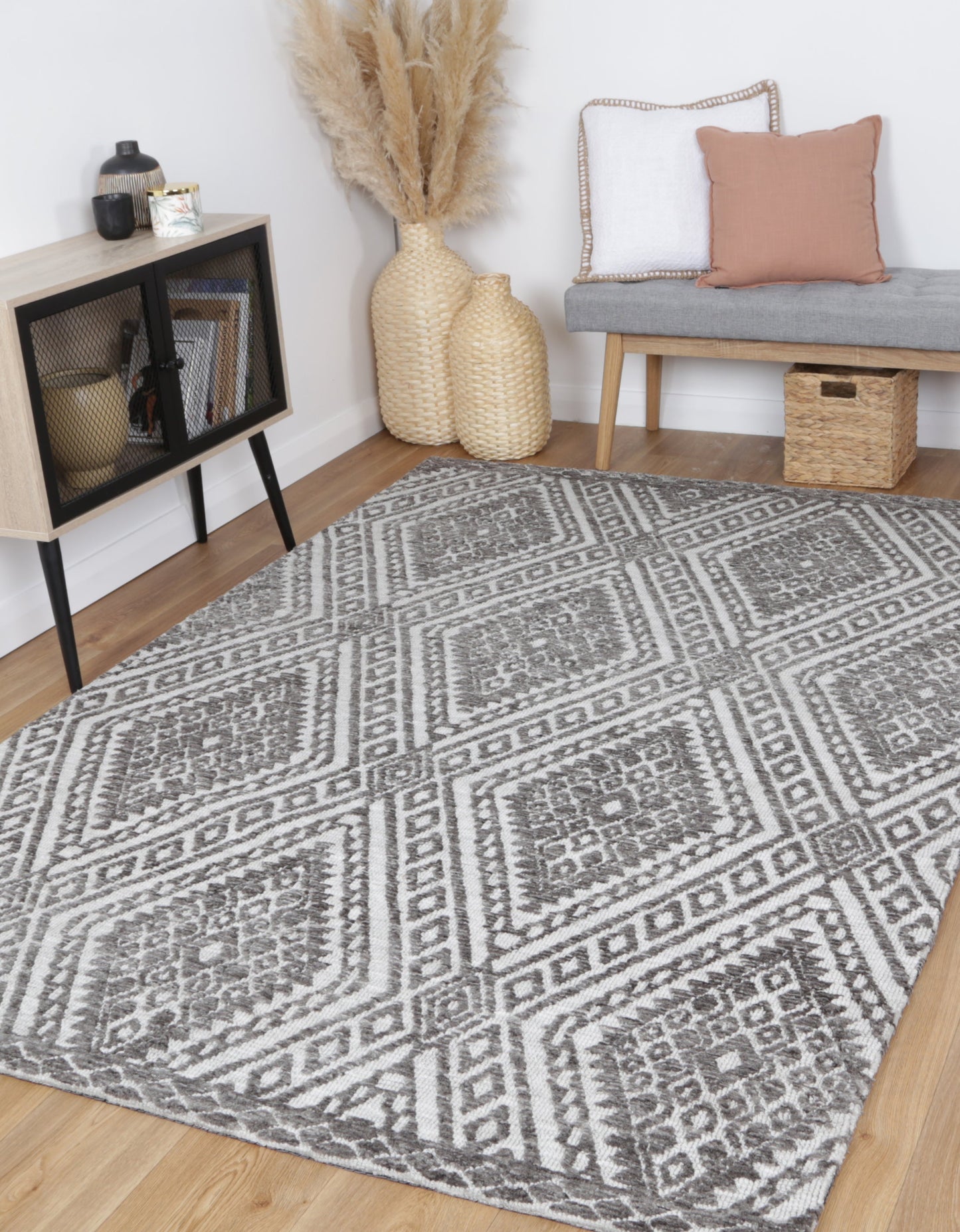 Amritsar Tribal Rug | Soft cotton-polyester blend, 160x230cm, perfect for adding cozy style to kids room.