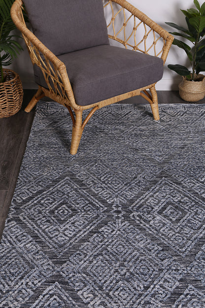 Amritsar Glenfalls Tribal Denim Kids Rug 160x230cm, perfect for playful and cozy room decor.