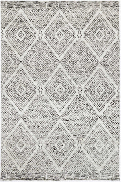 Grey tribal rug in soft 160x230cm polyester ideal for cozy kids room decor.