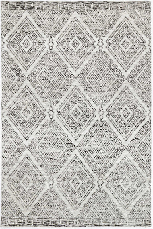 Grey tribal rug in soft 160x230cm polyester ideal for cozy kids room decor.