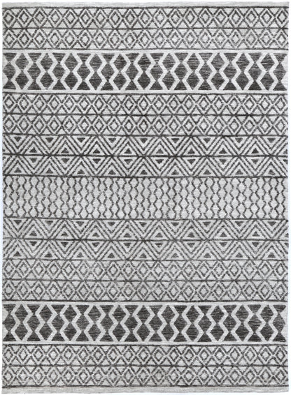 Tribal-inspired geometric grey rug, 200x290cm, perfect for adding style to childrens playroom.