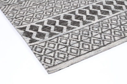 Geometric tribal grey rug for kids room decor, Amritsar AMRI04 200x290cm.