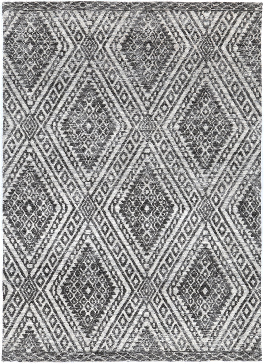 Amritsar Charcoal & Beige Tribal Rug 240x330cm, perfect for stylish kids room decor.