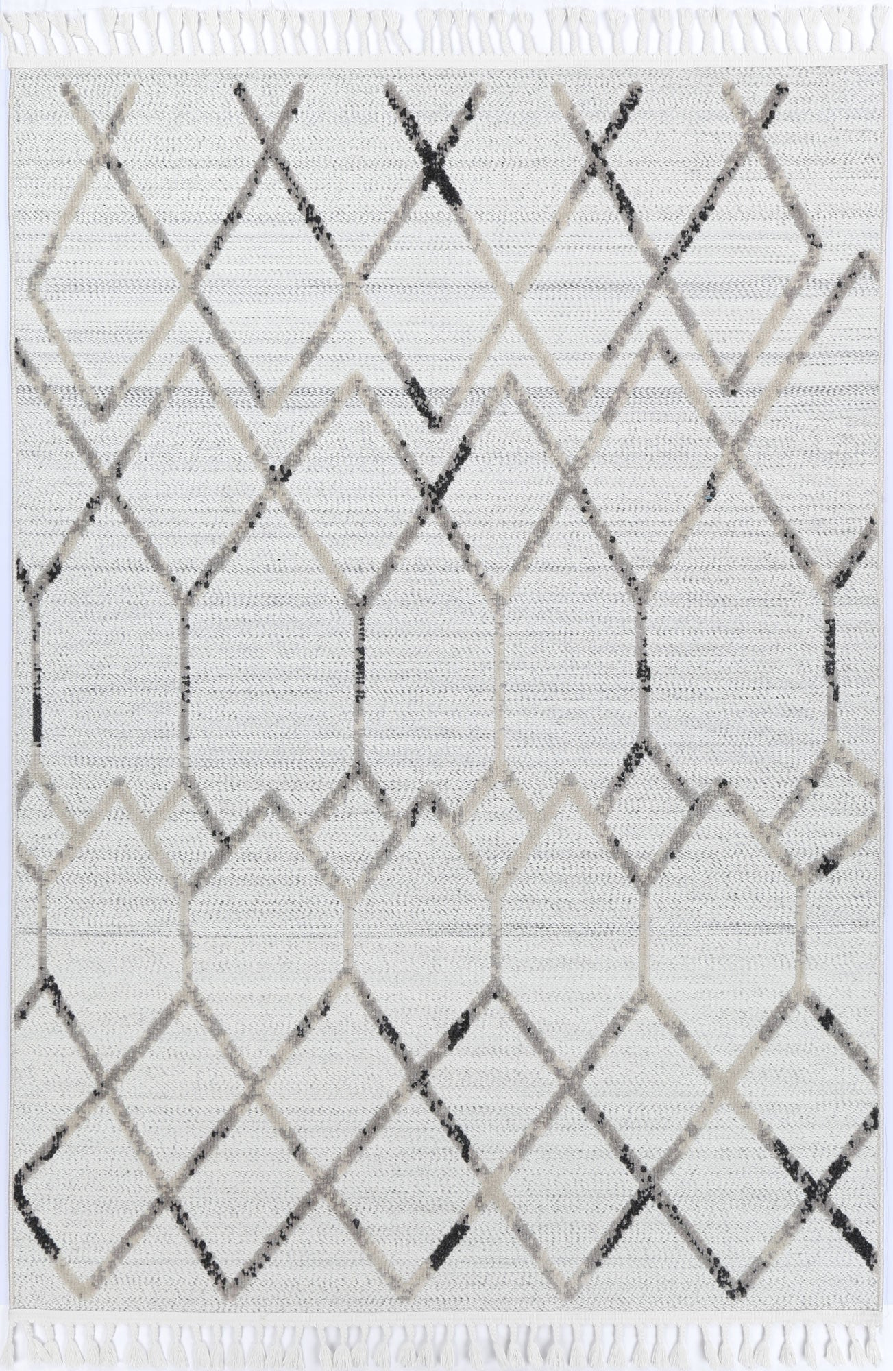 Cream & Grey Tribal Geometric Ares Rug 160x230cm | Playful pattern for childrens room decor.