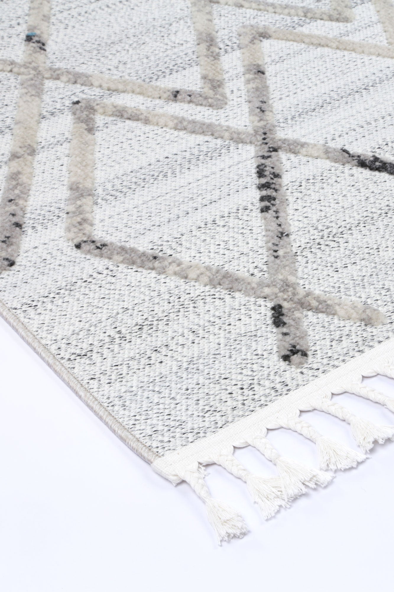 Cream & Grey Tribal Geometric Area Rug 160x230cm - Ideal for playrooms, soft and stylish.