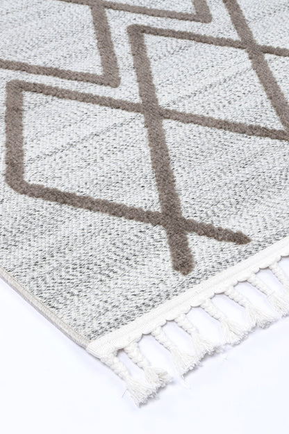 Cream Beige Tribal Geometric Ares Rug, 160x230cm, an ideal addition to kids room decor.