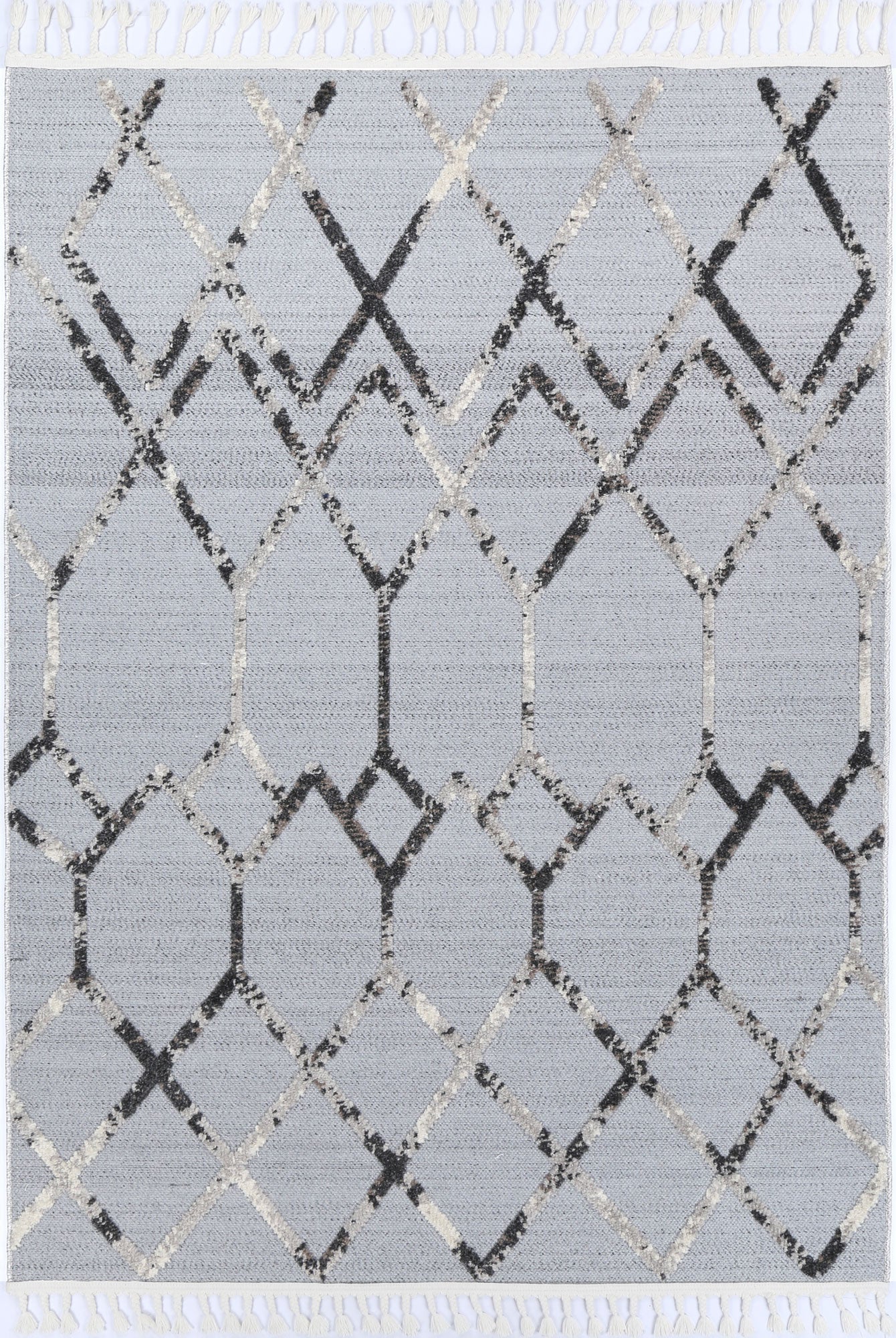 Grey Anthracite Tribal Geometric Rug from Ares Collection 160x230cm for stylish kids rooms.