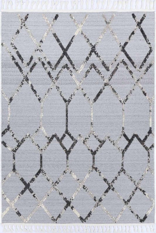 Grey Anthracite Tribal Geometric Rug from Ares Collection 160x230cm for stylish kids rooms.