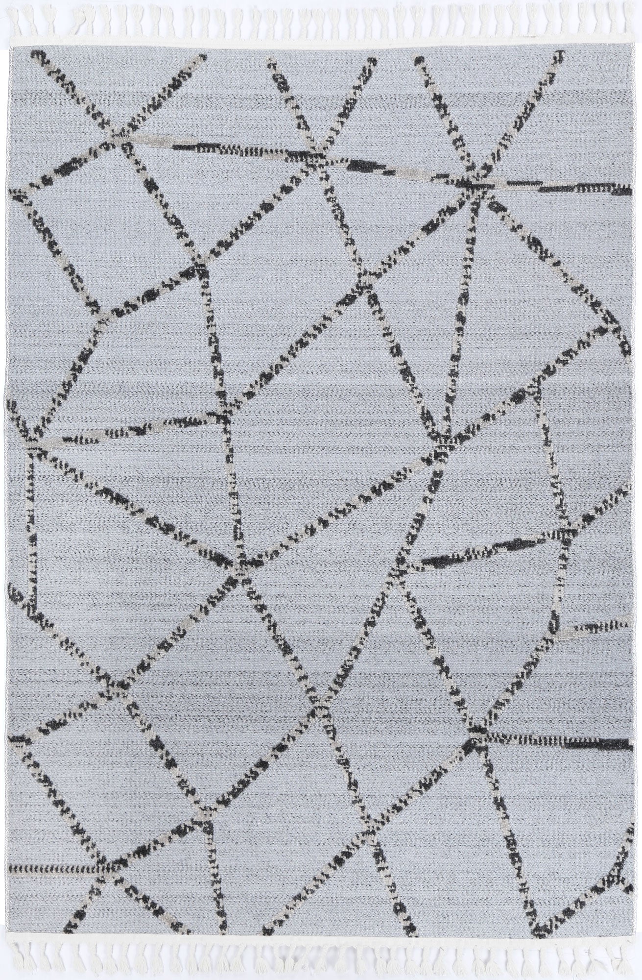 Grey Geometric Tribal Ares Rug (160x230 cm) ideal for kids room decor.