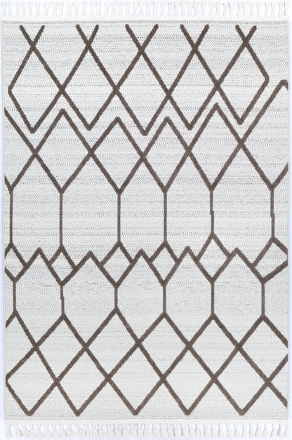 Cream beige tribal geometric runner rug - Perfect for kids playrooms or bedrooms.