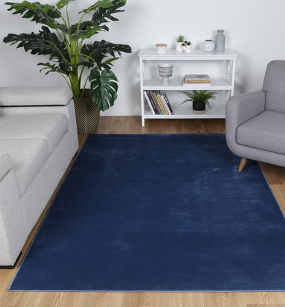 Brighten up kids room with Brandon Solid Blue Rug, 160x230cm - soft and durable play area.