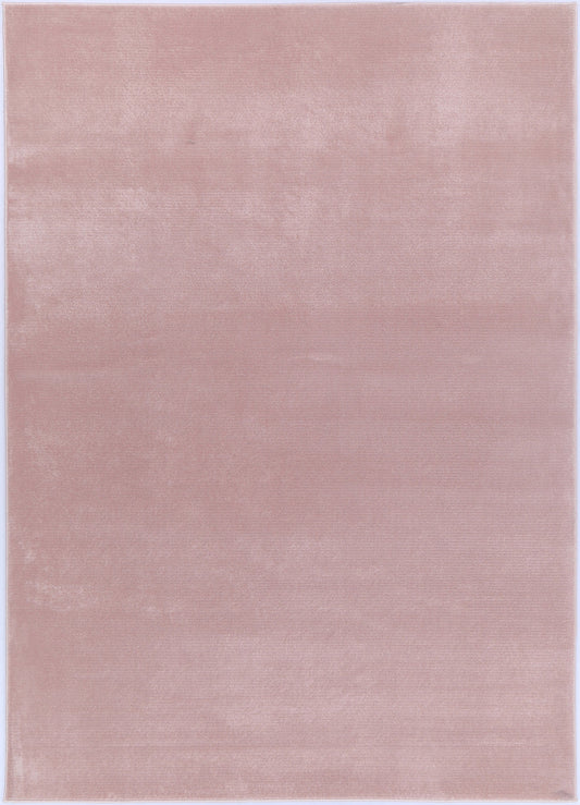 Soft and cozy blush pink area rug, 160x230cm, ideal for childrens bedroom or playroom.