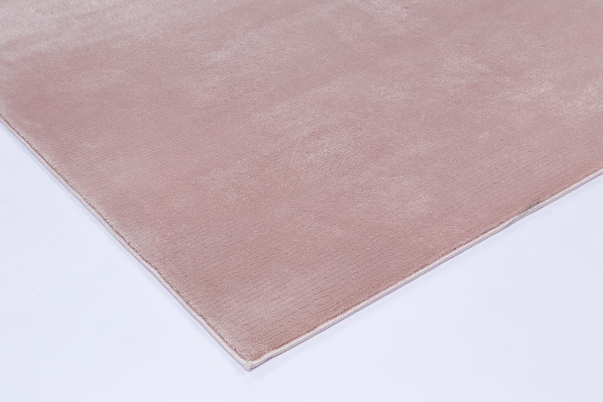 Brandon Solid Plush Rug in Blush, 200x290cm, ideal for cozy, kid-friendly playroom decor.