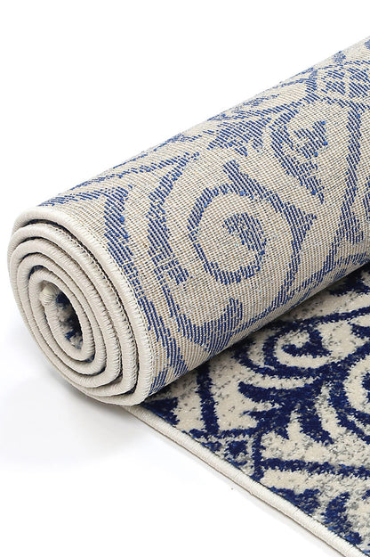 Katherine Blue Ivory Kids Rug 160x230cm, playful design ideal for childrens room decor.