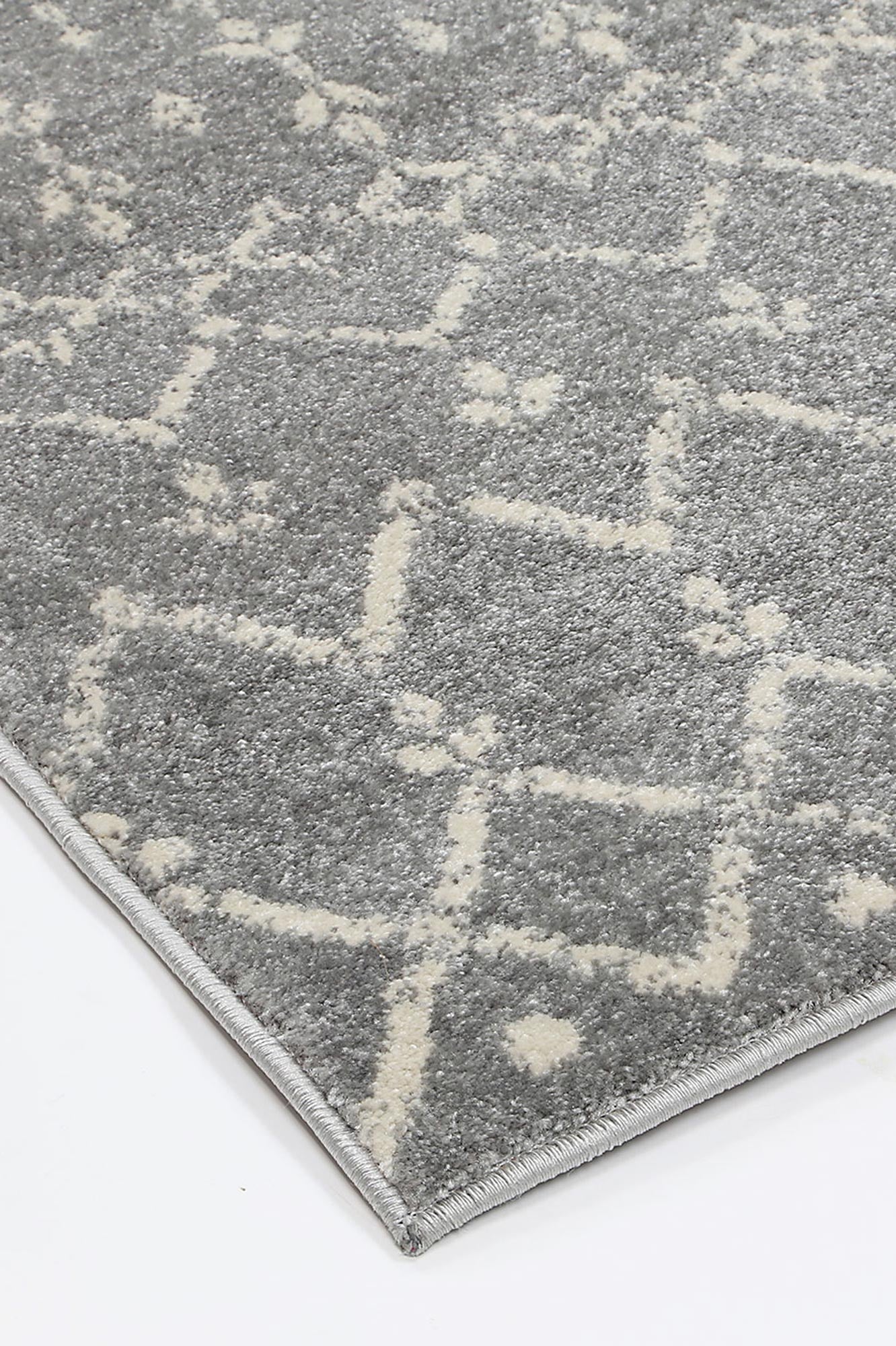 Cassiday Grey Ivory Rug 160x230cm, ideal for kids rooms with stylish, delicate transitional design.