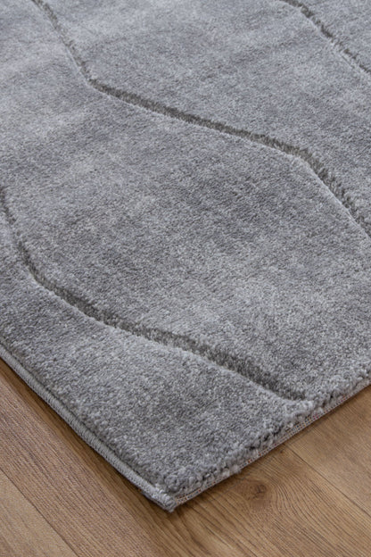 Denver Grey Ivory Kids Rug | Plush, Hand-Carved 160x230 rug for cozy, playful childrens room decor.