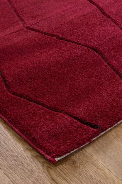 Denver Red Antrasit Turkish Rug - Hand-carved polypropylene; ideal kids room rug, 160x230cm.