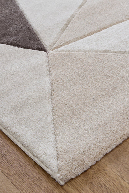 Denver Ivory Brown Patterned Area Rug 160x230cm | Soft, durable rug for kids playrooms with whimsical design.