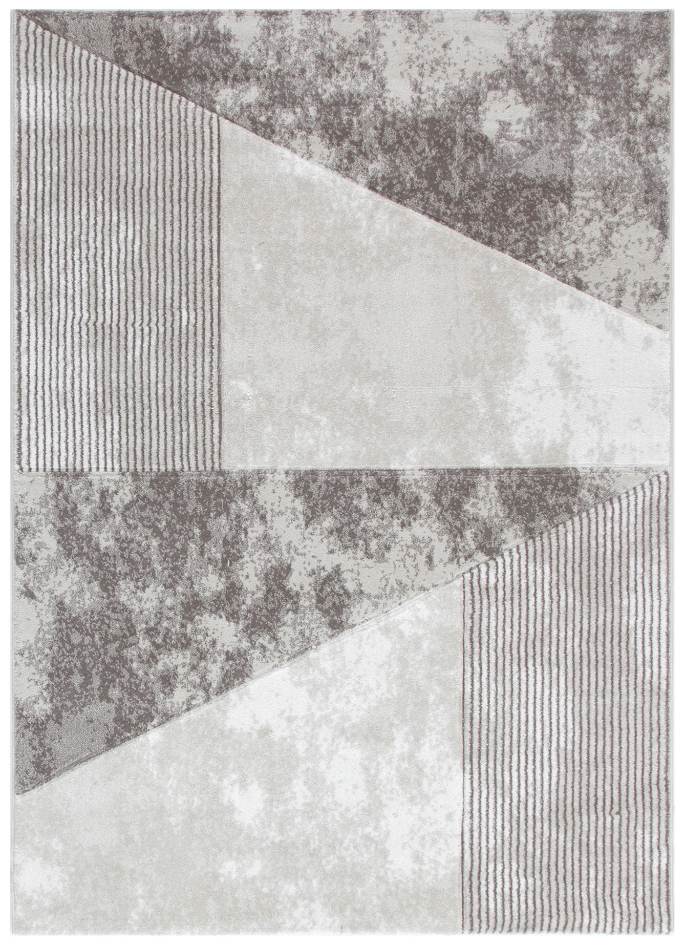 Ivory & brown plush area rug with hand-carved design, perfect for kids rooms.
